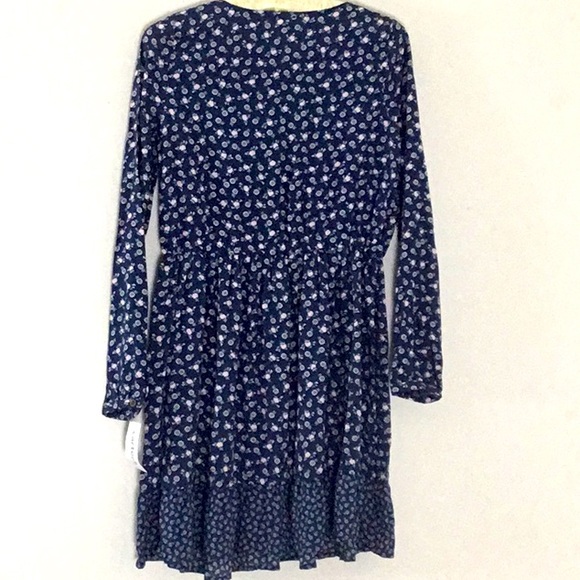 Carters Girl’s Cottage Core Blue Floral Long Sleeve Dress. Country, School Party - Picture 3 of 6